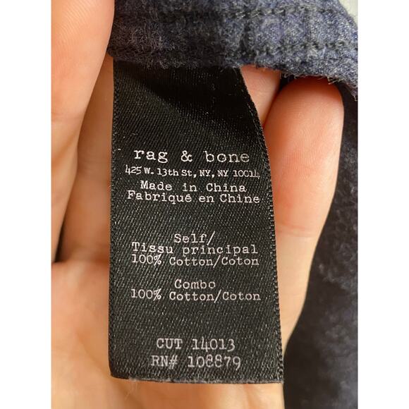 Rag & Bone Standard Issue Flannel Button Down Shirt Long Sleeve Blue Size Medium - Picture 8 of 8